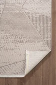 Leon LN003K Bej Halı Modern Desen Pamuk Taban Akrilik Tozuaz Salon Yatak Odası Koridor Halısı Özel Ölçü BEJ thumbnail 4