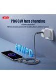 Xo 4'ü 1 Arada Şarj Kablosu NB275,60W Hızlı Şarj,Lightning/Type-C/MicroUSB,Silikon Kaplama,Çinko Alaşım thumbnail 6