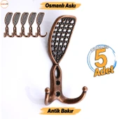 Osmanlı Antik Bakır Metal Askısı 5 ADET Mobilya Vestiyer Duvar Dolap Elbise Kıyafet Askılığı Askılık - 1