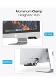 Coverzone 5 Gbps USB 3.0 Hub Kelepçe  , Ekstra Güç Kaynağı Bağlantı Noktası 4 Portlu Bölücü MH4PU Siyah uyumlu - 5