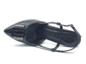 Feles Toka Detaylı Kalın Ökçe Arkası Açık Stiletto Kadın Topuklu Ayakkabı thumbnail 4