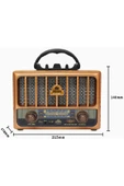 Coverzone Retro Radyo Taşınabilir Bluetooth Speaker Hoparlör Klasik Antika Tarzı USB Girişli Klasik M-1933BT - 4