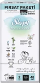 Sleepy Bebek Bezi Bio Natural Beden:2 (3-6KG) Mini 240 Adet Mega Fırsat Pk thumbnail 2
