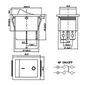 16A 250V On / Off Anahtar  Latch 4 Pin Buton Yüksek Akım Kcd4 Led Işıklı Switch Panel Tip Montaj Kutu Güç Kontrol Makine Motor Araba - 8