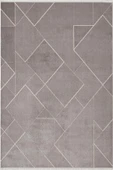 Leon LN002Z Antrasit Halı Modern Desen Pamuk Taban Akrilik Tozuaz Salon Yatak Odası Koridor Halısı 120 X 180 ANTRASIT thumbnail 2