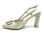 Feles Toka Detaylı Kalın Ökçe Arkası Açık Stiletto Kadın Topuklu Ayakkabı thumbnail 8