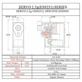 EMAX ES9251 II 4gr Dijital Servo Motor  Mini Plastik Dişli 0.25kgcm Tork RC Uçak Drone Robot Kol Araba Bot Uçuş Yön Kontrol thumbnail 8