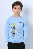 ERKEK ÇOCUK UZUN KOLLU TSHİRT STAY TRUE BASKILI 4 MEVSİM BİSİKLET YAKA E29 - 3