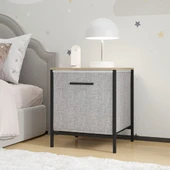 Çocuk Dolap 1 Çekmeceli Komodin Sehpa Gri 1597 - 1