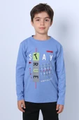 ERKEK ÇOCUK UZUN KOLLU TSHİRT STAY TRUE BASKILI 4 MEVSİM BİSİKLET YAKA E29 - 6