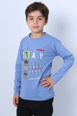 ERKEK ÇOCUK UZUN KOLLU TSHİRT STAY TRUE BASKILI 4 MEVSİM BİSİKLET YAKA E29 - 7
