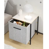 Çocuk Dolap 1 Çekmeceli Komodin Sehpa Gri 1597 - 3