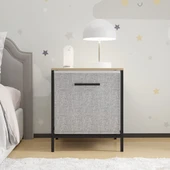 Çocuk Dolap 1 Çekmeceli Komodin Sehpa Gri 1597 - 2