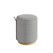 Macaria Puf, Oturma Odası, Antre Puf, Beyaz-Siyah, Gold Metal Ayak - 7