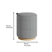 Macaria Puf, Oturma Odası, Antre Puf, Beyaz-Siyah, Gold Metal Ayak - 5