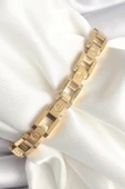 316L Çelik Gold Renk Unisex Bileklik - TJ-BB6497 - 1