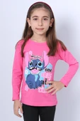 KIZ ÇOCUK UZUN KOLLU TSHİRT 4 MEVSİM BİSİKLET YAKA KARAKTER BASKILI C34 thumbnail 2