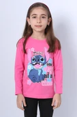 KIZ ÇOCUK UZUN KOLLU TSHİRT 4 MEVSİM BİSİKLET YAKA KARAKTER BASKILI C34 thumbnail 1