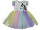Baskılı UNICORN Kız Elbise 1/8 yaş - 1