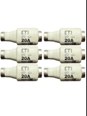 (6 Adet) 20 Amper Seramik Sigorta ETI - 1