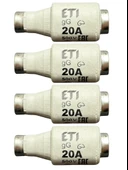 (4 Adet) 20 Amper Seramik Sigorta ETI - 1
