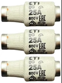 (3 Adet) 25 Amper Seramik Sigorta ETI - 1