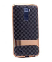 LG K8 Kılıf Zore Deri Lazer Kaplama Silikon - 1
