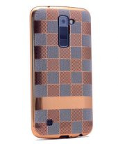 LG K8 Kılıf Zore Deri Lazer Kaplama Silikon - 2
