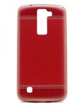 LG K8 Kılıf Zore Deri Lazer Kaplama Silikon - 6