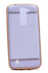 LG K8 Kılıf Zore Deri Lazer Kaplama Silikon - 9