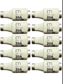(10 Adet) 20 Amper Seramik Sigorta ETI - 1