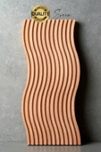 Premium Çok Amaçlı Diktörtgen Çift Taraflı Düz Dalgalı Oyuk Desenli Ahşap Bambu Sunum Tepsi 39x15 cm - 3