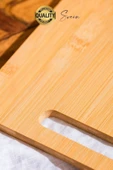 Bambu Kesme Doğrama Tahtası Ahşap Kesim Panosu Et Tavuk Balık Sebze Antibakteriyel Yıkanabilir - 3
