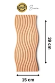 Premium Çok Amaçlı Diktörtgen Çift Taraflı Düz Dalgalı Oyuk Desenli Ahşap Bambu Sunum Tepsi 39x15 cm - 4