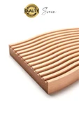 Premium Çok Amaçlı Diktörtgen Çift Taraflı Düz Dalgalı Oyuk Desenli Ahşap Bambu Sunum Tepsi 39x15 cm - 5