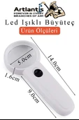 Led Işıklı Büyüteç 50 mm 1 Adet 5X Büyütme Optik Büyüteç El Tipi Işıklı Lens Taşınabilir Okul Büro Ofis - 2