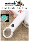 Led Işıklı Büyüteç 65 mm 1 Adet 4X Büyütme Optik Büyüteç El Tipi Işıklı Lens Taşınabilir Okul Büro Ofis - 3