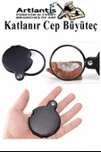Katlanır Cep Büyüteç 60 mm 1 Adet 10X Büyütme Lens Cepte Taşınan Optik Lens Mercek Okuma Büyüteci Mini Cep El Büyüteci - 4