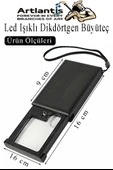 Led Işıklı Dikdörtgen Çekmeceli Büyüteç 1 Adet 3X 6X Büyütme Optik Lens El Tipi Mercek Çep Büyüteci Okul Ofis Büro - 2