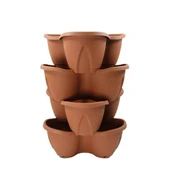 Omnipazar SO-PKS3 Pamukkale Dekoratif Saksı Çilek Saksı 4'lü Set 12.5 Litre Kiremit No 3 thumbnail 1