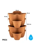 Omnipazar SO-PKS3 Pamukkale Dekoratif Saksı Çilek Saksı 4'lü Set 12.5 Litre Kiremit No 3 thumbnail 3