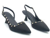 Feles Hasır Zımba Detaylı Arkası Açık Stiletto Kadın Topuklu Ayakkabı - 6