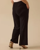 Büyük Beden Düğmeli Bol Paça Pantolon Gala-Xi thumbnail 2