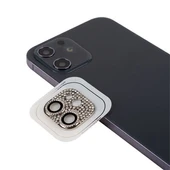Apple iPhone 12 İçin Taş Detaylı CL-08 Kamera Lens Koruyucu - 1