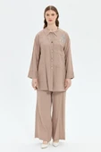 Müsemma Oversize Gömlek Yaka Uzun Kol Kadın Takım - Günlük & Şık - 1