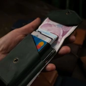 Dikey Mekanizmalı Kalem Kart ve Para Koyma Bölmeli Hakiki Deri Cüzdan ve Kartlık - 2