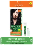 Nevacolor Natural Colors 1.1 Mavi Siyah - Kalıcı Krem Saç Boyası Seti - 1