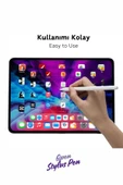 iPad Air M3 2025 11 & 13 inç Uyumlu Manyetik Şarj Olabilen Bluetooth Özellikli USB-C Tablet Kalemi - 6