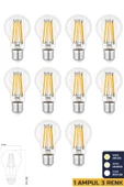 3 Renkli Led Filament Rustik Ampul 6W E27 A60 ERD-261 - 1