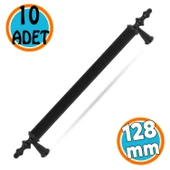 (SERT PLASTİK) 10 Adet Polavit 128 Mm Siyah Mobilya Mutfak Çekmece Dolap Dolabı Kulpu Kulbu Kulpları thumbnail 1